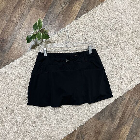 Athleta Small Black Seam Detail Athletic Athleisure Mixer Tennis Skort Skirt - Picture 3 of 8